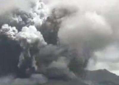 تصاویری حیرت انگیز از فوران کوه آسو در ژاپن